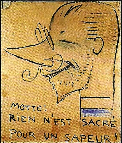 Carl Larsson sjalfportratt ur serien mina konstnarskamrater-karikatyrer